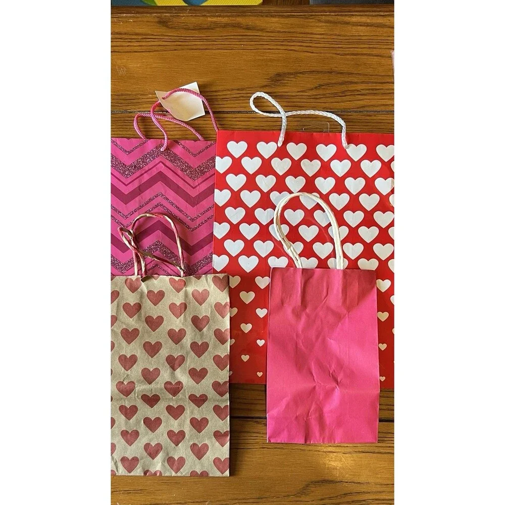 Assortment NEW 50+ Valentine Gift & Treat Bags, Wrapping Paper-